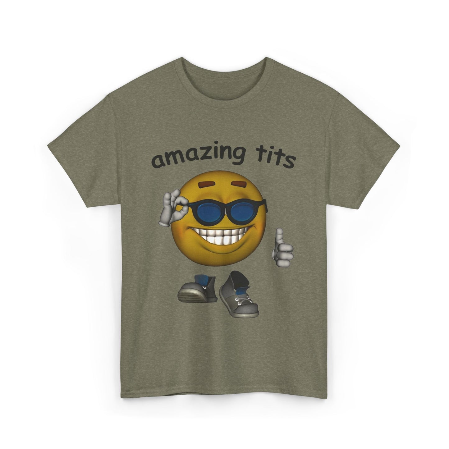 Funny Graphic Unisex Heavy Cotton Tee - "Amazing Tits"