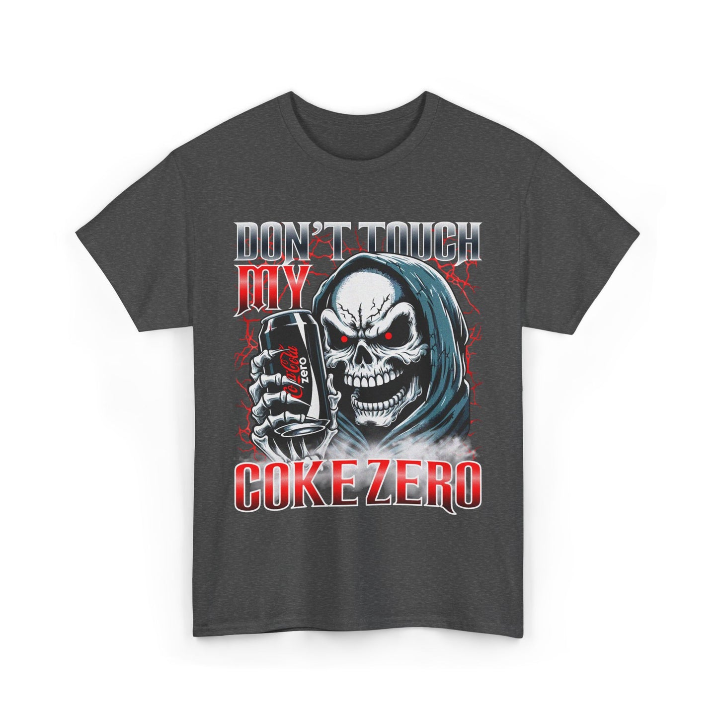 Skull Graphic Unisex Heavy Cotton Tee - "Don't Touch My Coke Zero"