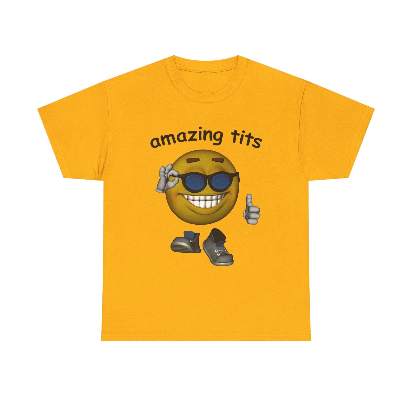 Funny Graphic Unisex Heavy Cotton Tee - "Amazing Tits"