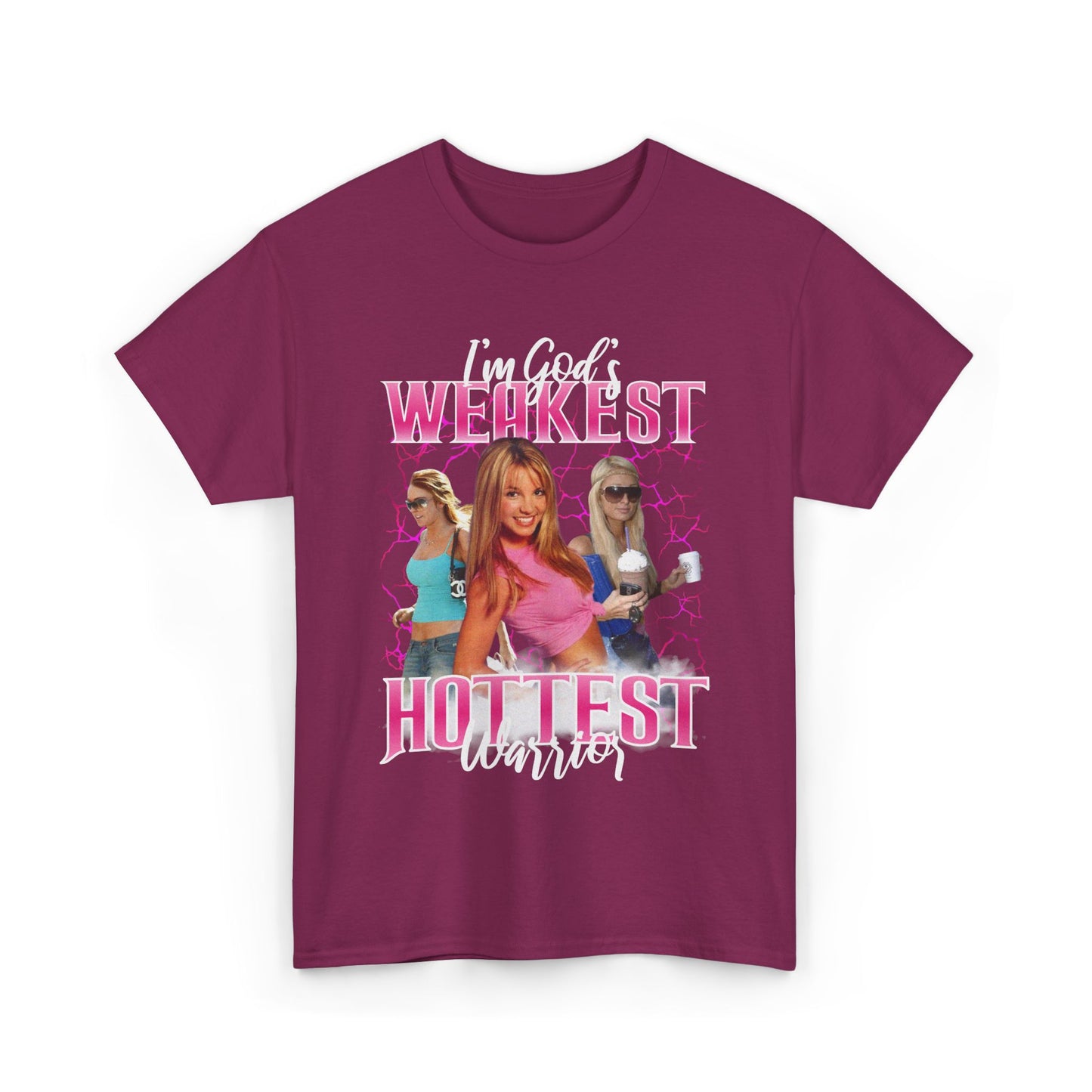 Unisex Heavy Cotton Tee - "I'm God's Weakest Hottest Warrior"