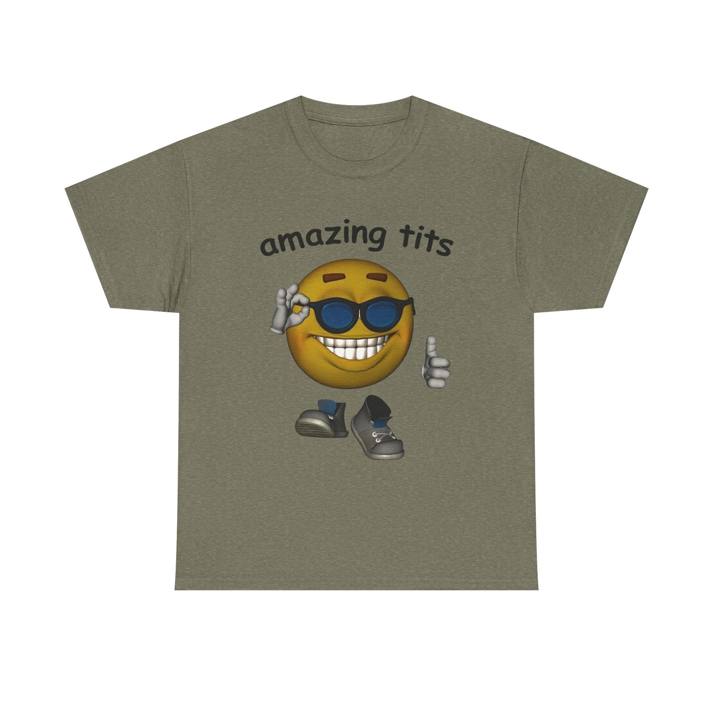 Funny Graphic Unisex Heavy Cotton Tee - "Amazing Tits"